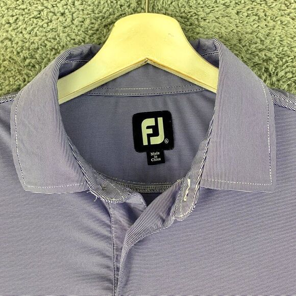 Footjoy Shirt Men XL Purple Golf Polo‎ Stretch Preppy Pine Forest Houston Texas - Picture 2 of 12